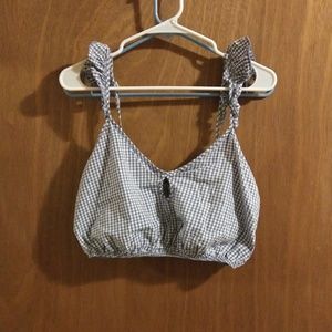 Blue gingham crop top